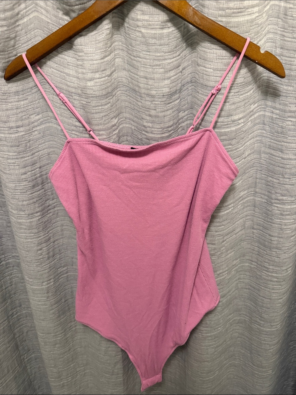 Rue21 Pink Ribbed Spaghetti-Strap Bodysuit